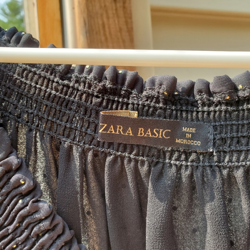 Zara Off Shoulder Black Top - Picture 4 of 6